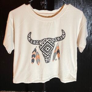 Ariat Tribal Bull Skull Crop Top Graphic Tee